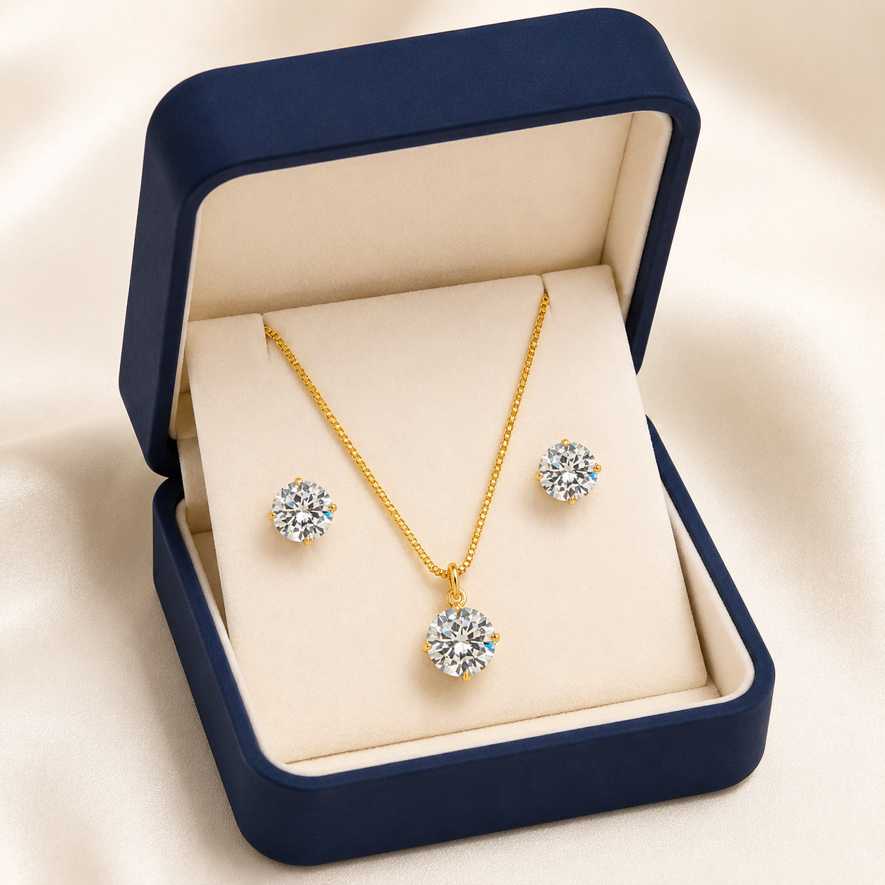 Detalhe do colar ponto de luz com banho de ouro 18K